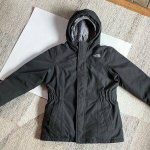 The North Face Girls L (14/16) Charcoal Hooded Ski Jacket